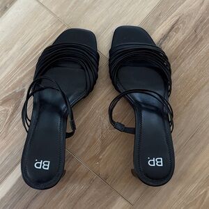 BP Elegant Black Heeled Sandals